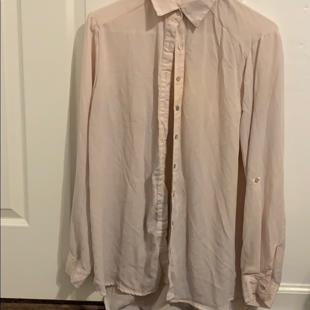 Long Sleeve Pink Blouse